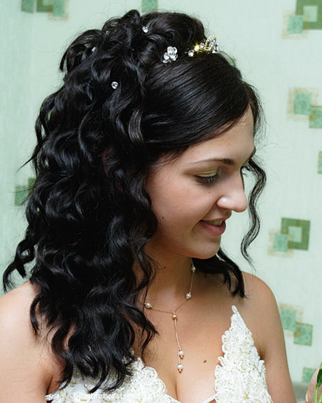Coiffure mariage cheveux longs boucles