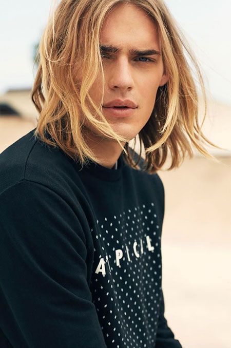 Cheveux long blond homme